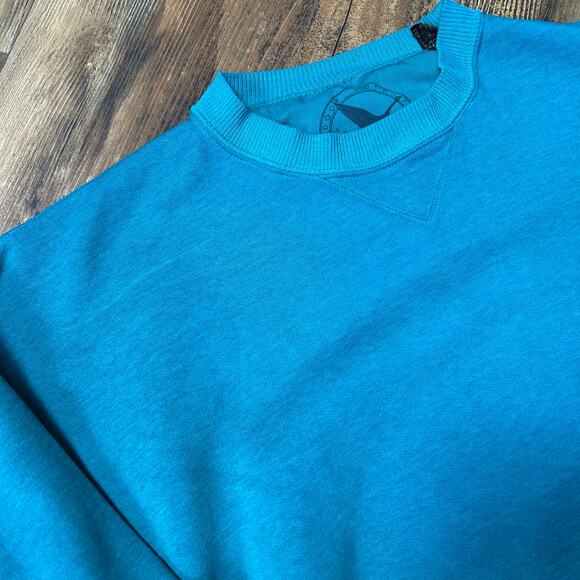 90s Vintage Eddie Bauer Crewneck Sweatshirt Teal Green Medium Fisherman Gorpcore - Picture 4 of 6